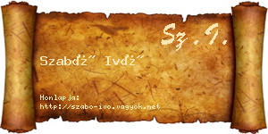 Szabó Ivó névjegykártya