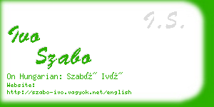 ivo szabo business card